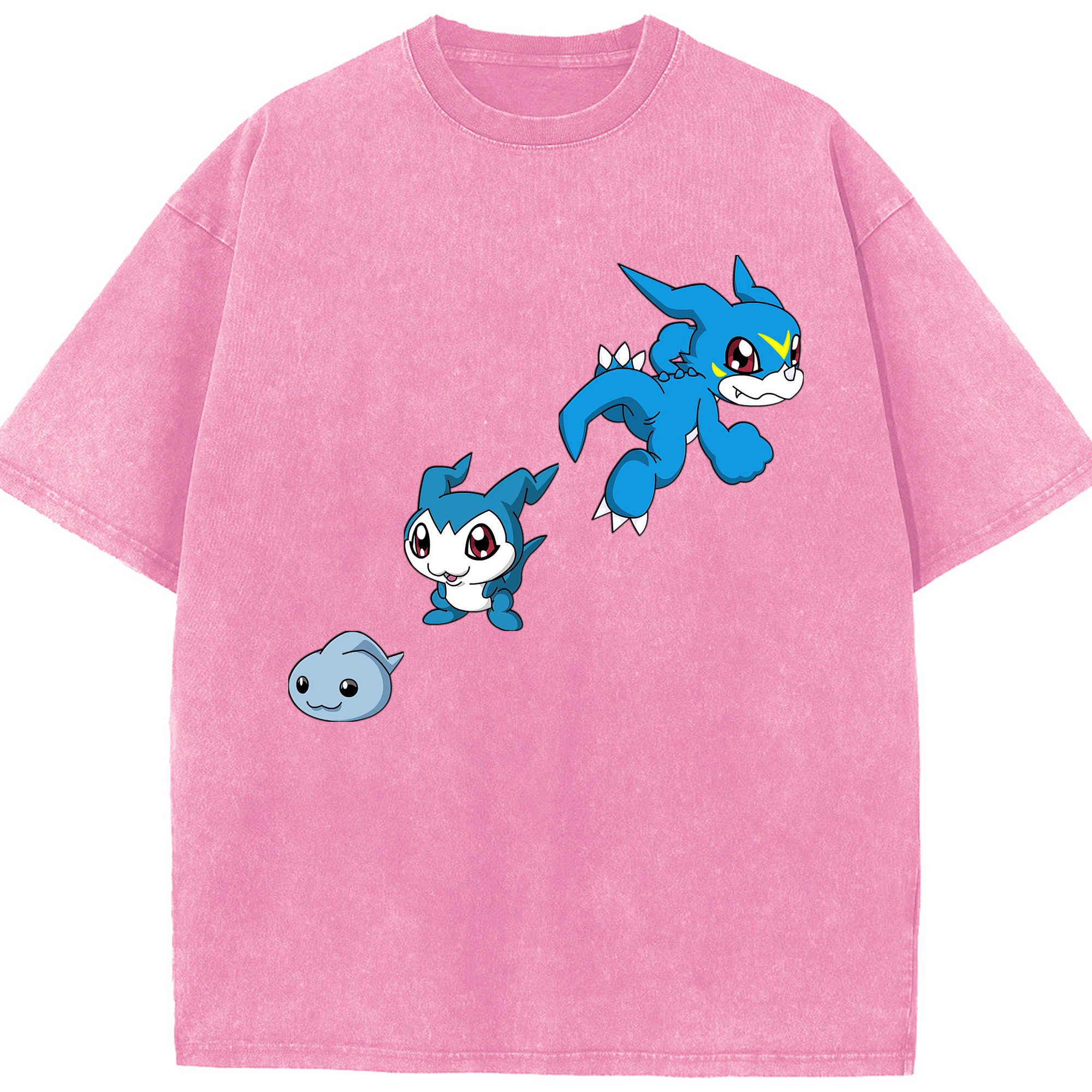 （画像用） Digimon デジタルモンスター/デジモン 綿100% ヴィンテージ風 半袖Tシャツ（フロントプリント）